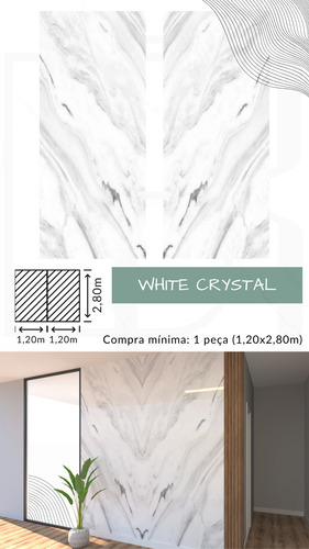 Conjunto De Revestimento Marmorizado 2,40x2,80m (2 Placas) Marmorizado White Crystal