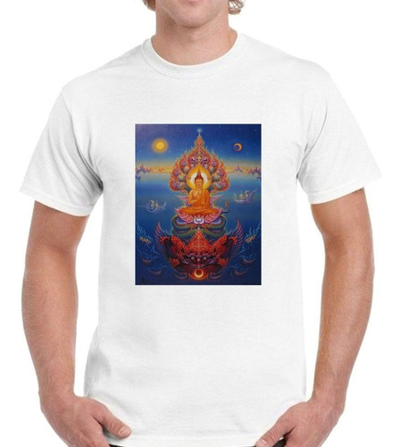 Remera De Hombre Buda Mantra Meditacion Yoga Sol Mar