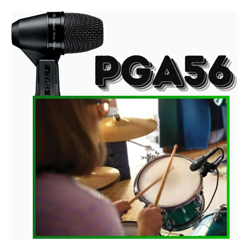 Microfone Dinâmico Shure Pga56-lc Para Caixa Tons Percussão