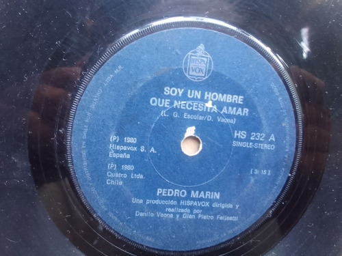 Vinilo Pedro Marín Soy Un Hombre Que Necesita Amar 