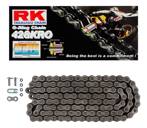 Cadena De Transmision Rk Paso 428 X 136 Negra Con Oring