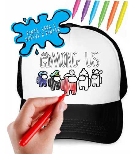 Gorra Para Colorear Niño Niña Among Caricatura