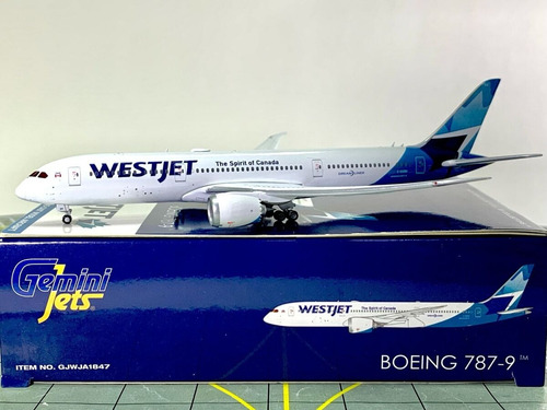 Avion Westjet Boeing 787-9 1/400 Gemini Jets Diecast Blanco