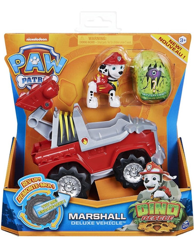 Figura Paw Patrol Dino Rescue Marshall Deluxe Vehicle Juguet