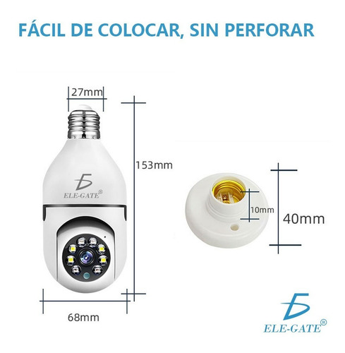 Cámara De Seguridad Socket 720p Wifi 360º Vision Nocturna
