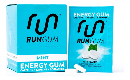 Run Gum Mint Energy Gum 50 Mg De Cafena Taurina Y Vitaminas