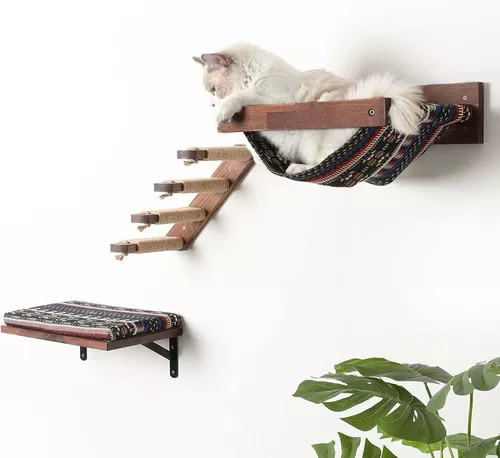 FUKUMARU - Hamaca para gatos montada en la pared - Camas y perchas modernas  - Mobiliario para gatos de primera calidad para dormir, jugar, trepar y