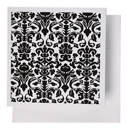 3drose Greeting Cards Black And White Intricate Detailed