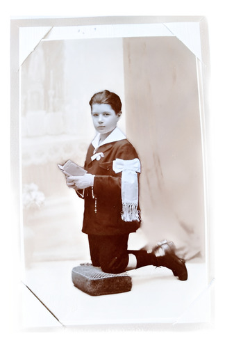 Foto 1910 Libreta Nene Con Traje De Comunión 14x9 (Usado)