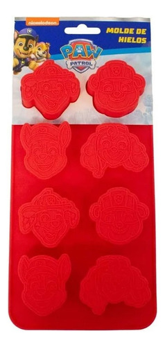 Molde Silicón Paw Patrol Para Hielos Jabón Nickelodeon Chase Rojo
