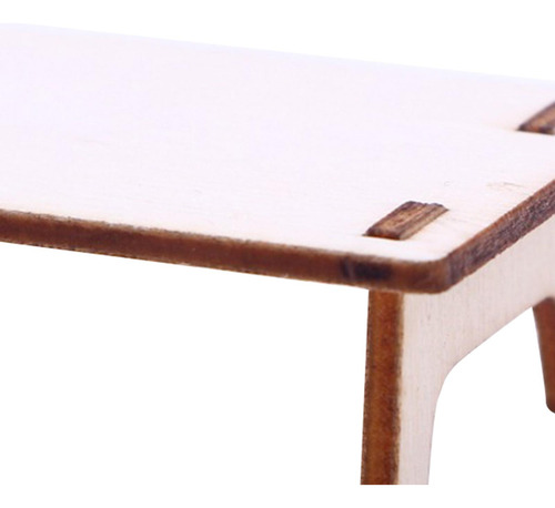 3 Escritorio De Madera Para Casa De Muñecas A Escala 1:12