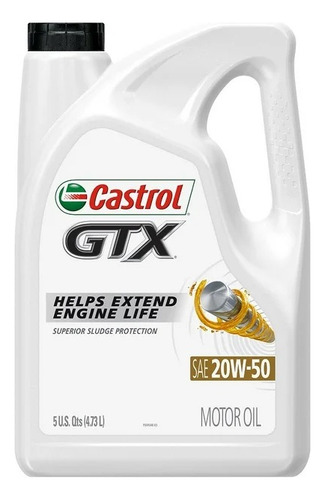 Aceite Para Motor Castrol Gtx Sae 20w50 De 4.73 Litros