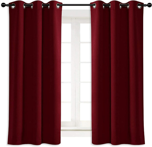 Cortina Opaca Roja Para Ventana Para Cocina, Reducción...