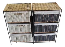 Comprar Cajonera Hierro 70x42x32 Canastos De Zuncho 30x40 Con Funda Negro