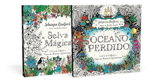 Imagem 1 de 3 de Oceano Perdido + Selva Mágica Kit 2 Livros Para Colorir