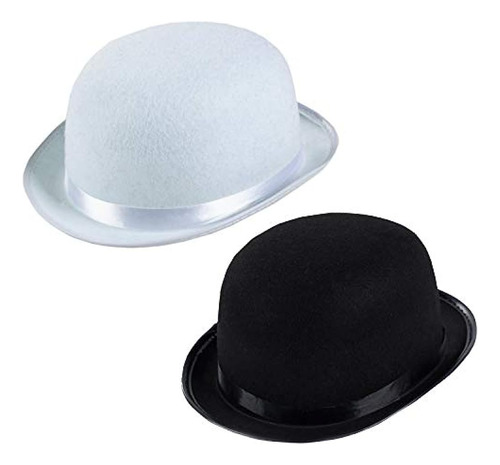 Funny Party Hats Derby Hats - 2 Pack - Black And White Bombi