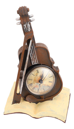 Reloj Con Pilas, Estilo Retro, Libro De Mesa Y Violín