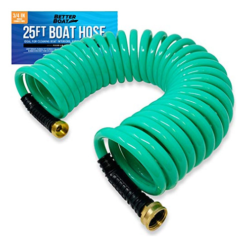 25ft Coiled Boat Hose | Coil Hose Water Hoses Expandabl...