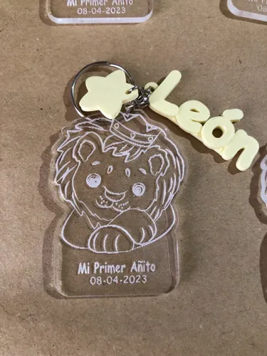 comprar Llavero Souvenirs Acrílico Leoncito + Nombre Imp. 3d (x30.u)