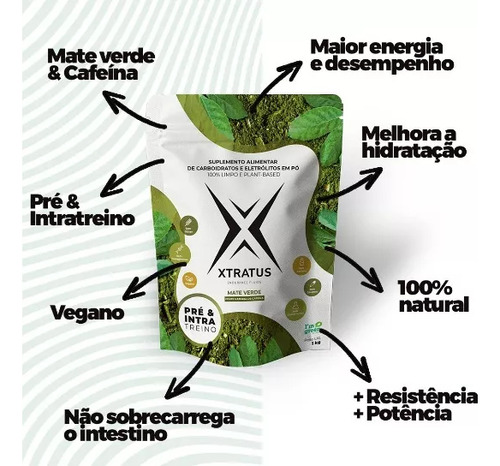Suplemento Xtratus Endurance Pré Intratreino Mate Verde 1kg