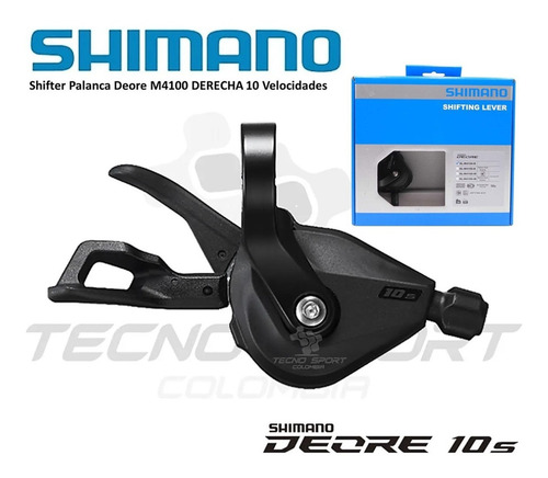 Imagen 2 de 6 de Shifter Shimano Deore M4100 Derecho 10v Palanca Solo Trasera