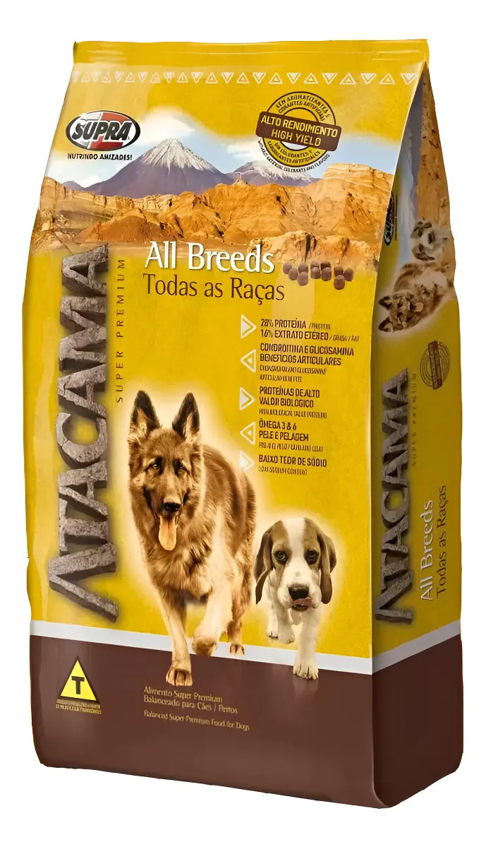 Ração Para Cães 14kg Atacama All Breeds Cachorros Supra