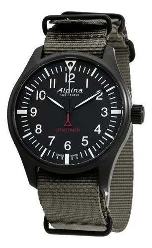 Reloj Alpina Startimer Pilot Hombre Al-235b4fbs6 Gris Negro Negro