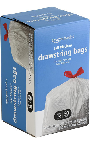 Amazon Basics Flextra Tall Kitchen Drawstring...