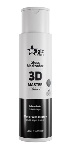 Imagem 2 de 6 de Kit 03 Magic Color Matizador 3d Master Black 500ml
