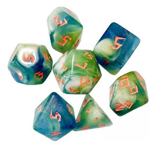 3 X 7 Peças Dados Poliédricos D4 D6 D8 D10 D12 D20 Estilo