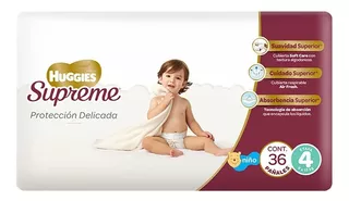 Pañales Huggies Supreme Etapa 4 Unisex 36 Pzs