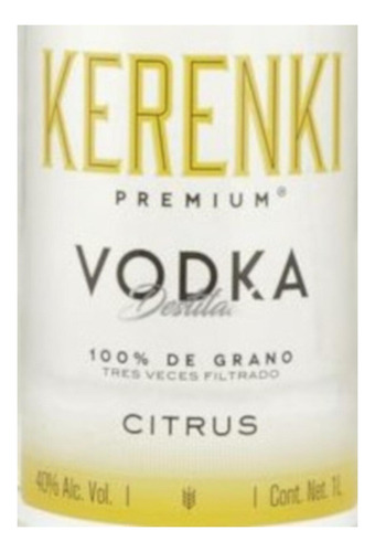 Pack De 12 Vodka Kerenki Premium Citrus 1 L