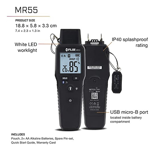 Medidor De Humedad Flir Mr55 Con Bluetooth - Comparte Datos