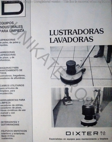 Antiguo Catálogo Lustradora Lavadora Dixter Limpieza Años 70