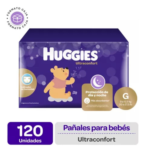 Pañales Huggies Ultraconfort Talla G 120 Un