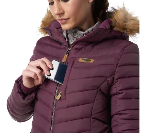 Chaqueta Mujer Lippi Quilca Down Long Hoody Jacket Burdeo I1