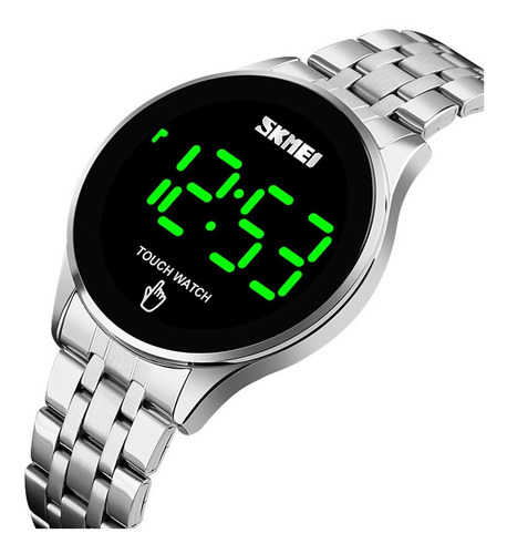 Skmei 1579 Mens Pulseira De Aço Digital Relógio Moda Prata