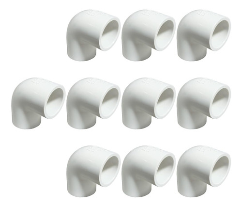 10 Adaptadores De Codo De 90 Grados Pvc Blanco 1/2 Pulgada