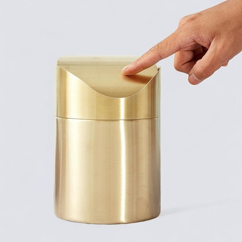 Mini Lixeira De Mesa Lixeira De Aço Inoxidável Minimalista