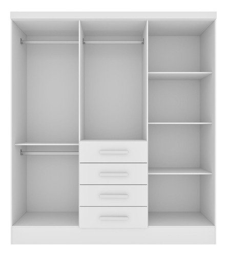 Guarda Roupa Casal Com Pés 6 Portas 4 Gavetas 180cm Wt