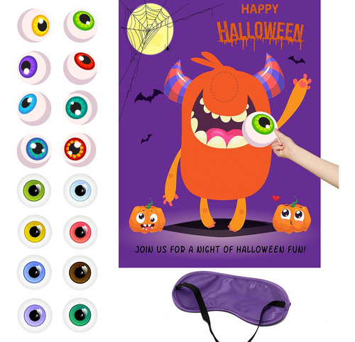 Halloween Pin The Eye On The Monster Juego Para Niños Hallow