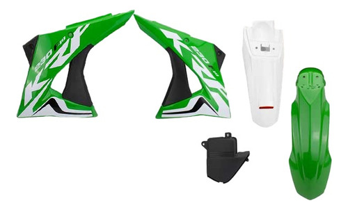 Kit Plasticos Crf230 2019 Verde/blanco Para Moto