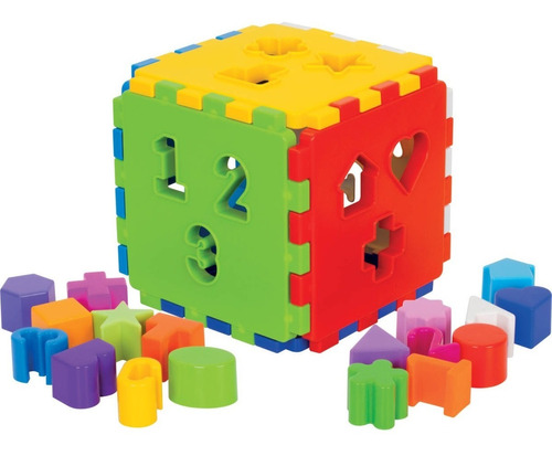 Imagem 1 de 3 de Brinquedo Educativo Encaixe Bebê Cubo Didático Vira Tapete