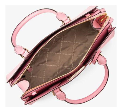 Bolsa Satchel Sheila Michael Kors Strap Crossbody Acabado De Los Herrajes Oro Color Rosa Correa De Hombro Rosa Diseño De La Tela Lisa