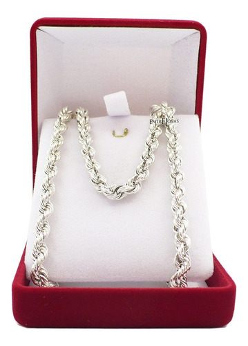 Cadena Plata Hombre Mujer Gruesa Tourbillon Turbillon 7mm Color Plateado