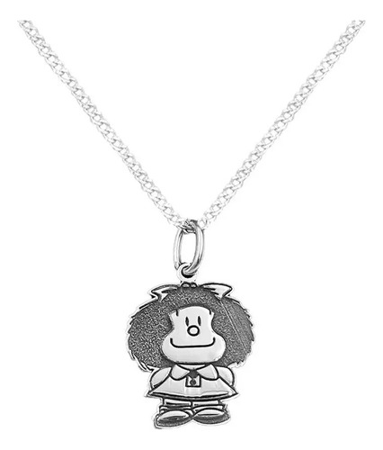 Dije Y Cadena Mafalda Chica Plata .925 Con Envio Gratis :))