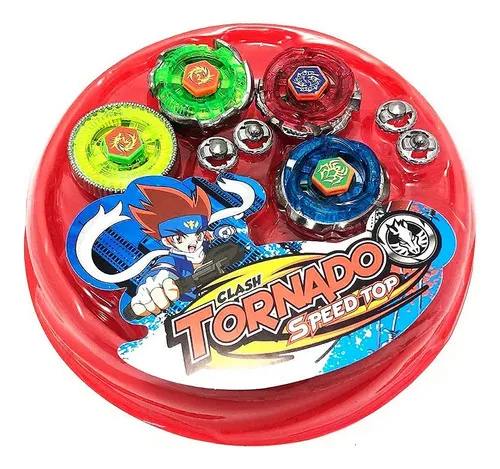 KIT BEYBLADE TORNADO COM LUZ LANÇADOR E ARENA LIANFA TOYS