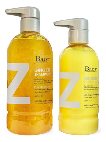  Shampoo Fortalecedor + Acondicionador Baor Z Ginger