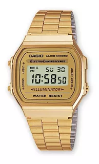 Reloj Casio Retro A 168 Dorado Unisex 100% Original Garantia