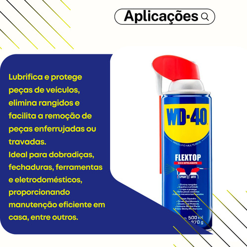Kit 2 Wd-40 Spray 500ml Flextop Desengripante